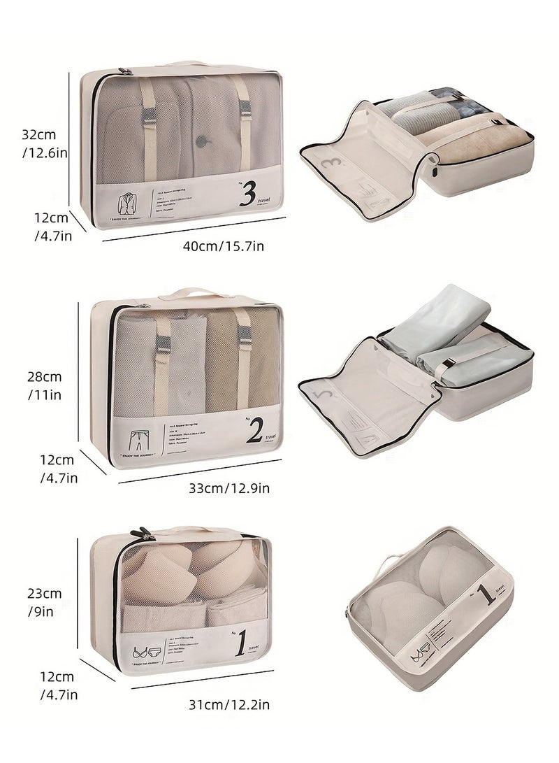 7-Piece Travel Organizer Set - Waterproof Clothes/Shoes/Underwear Pouches for Suitcase | Compact Foldable Storage Bags | Business Trip Essentials (Men & Women) - Image 5