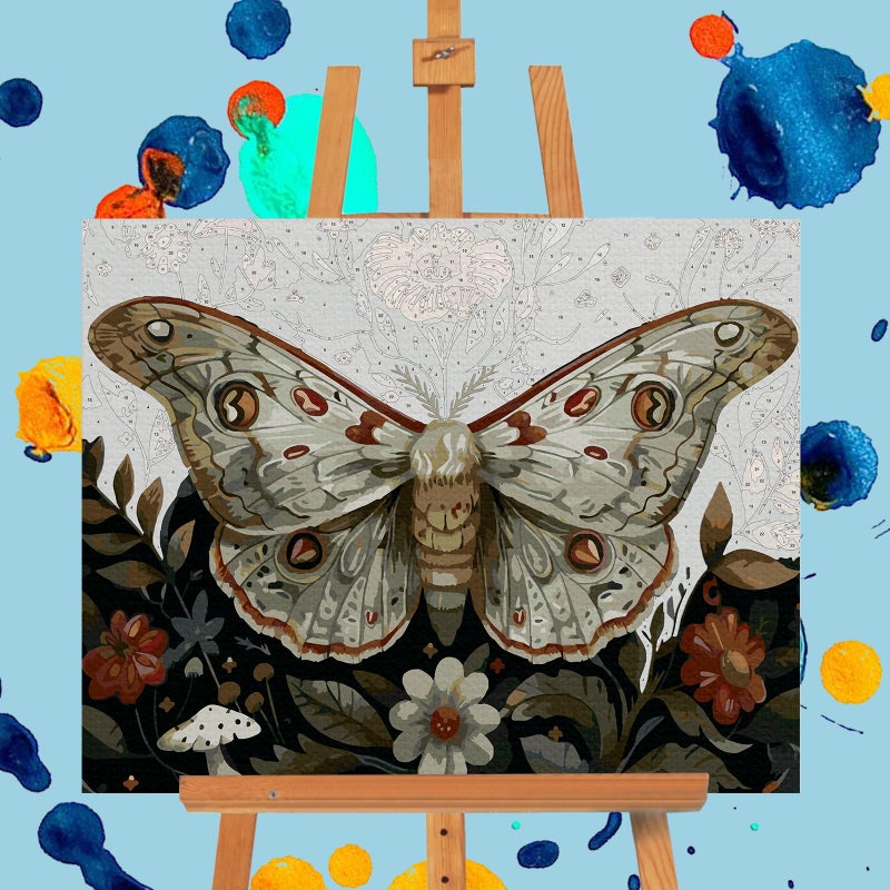 Offito Paint by Numbers Kit for Adults - Butterfly Acrylic Adult Paint by Number Kits on Canvas for Beginner, Butterfly DIY Oil Painting by Numbers for Adults Kit, Perfect for Home Decor Gift 16"x20" - Image 4