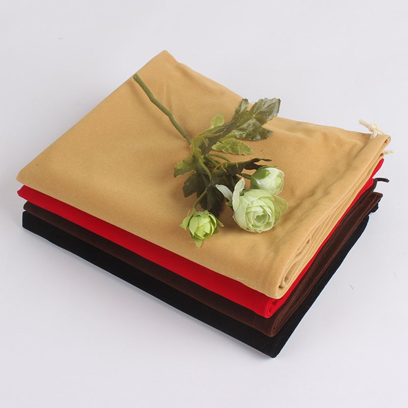 5pcs Flannel Drawstring Bag Storage Bag Electric Hair Dryer Pouch Multifunction Lint Drawstring Pouch for Storage Use (Black 20x25 cm Black) - Image 1