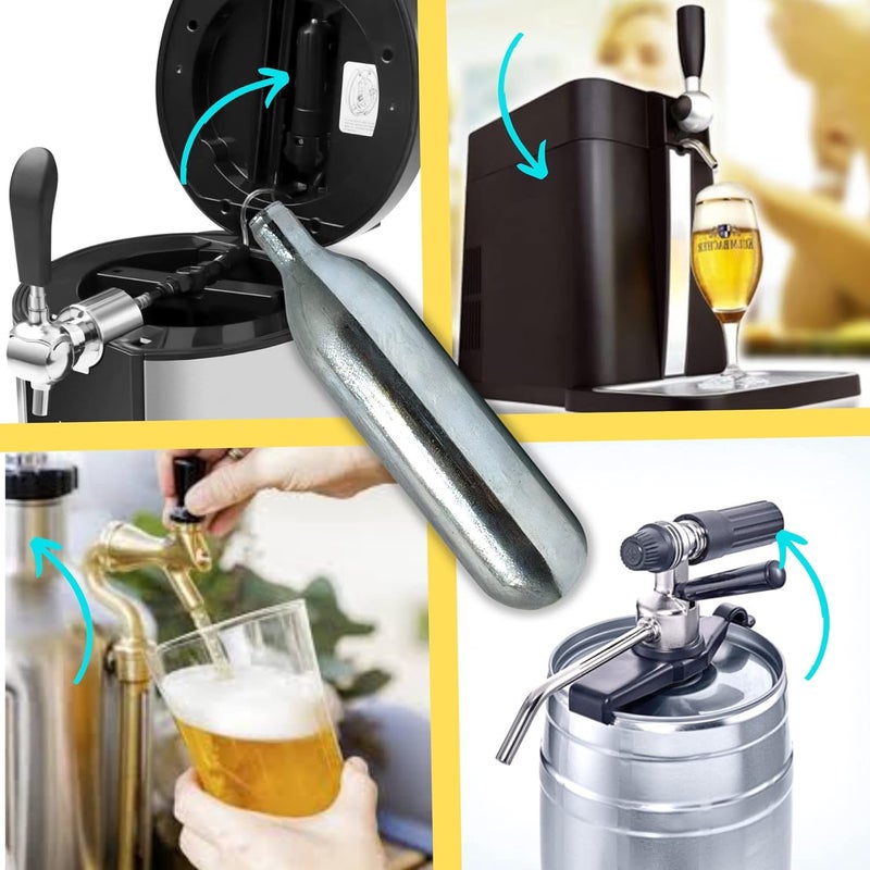 ICO C02, 10pcs, 16g CO2 Cartridges Non-Threaded, Food Grade CO2 Cartridges for Kegs and Beer Dispensers - Image 5