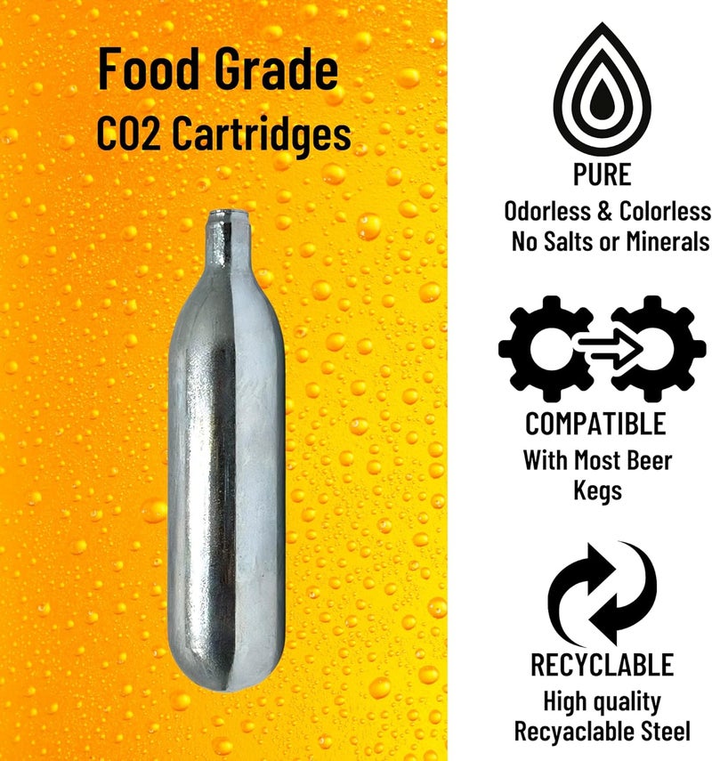 ICO C02, 10pcs, 16g CO2 Cartridges Non-Threaded, Food Grade CO2 Cartridges for Kegs and Beer Dispensers - Image 3