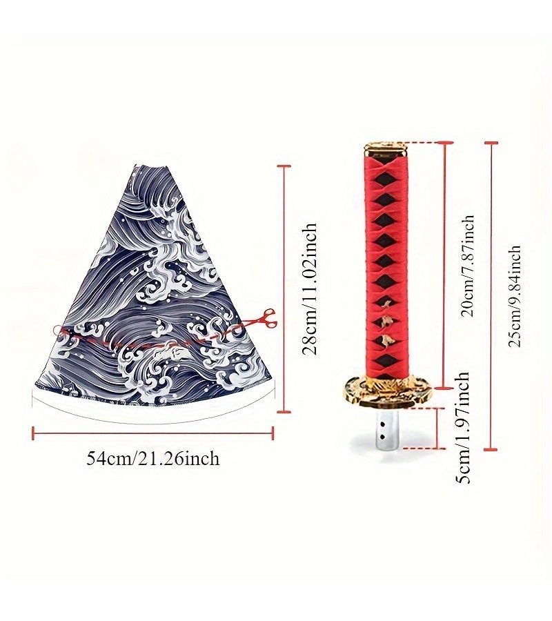 Universal Dust Cover Shift Knob Collars With Adapters 200mm JDM Katana Samurai Sword Shifter Car Gear Lever Black Golden - Image 5