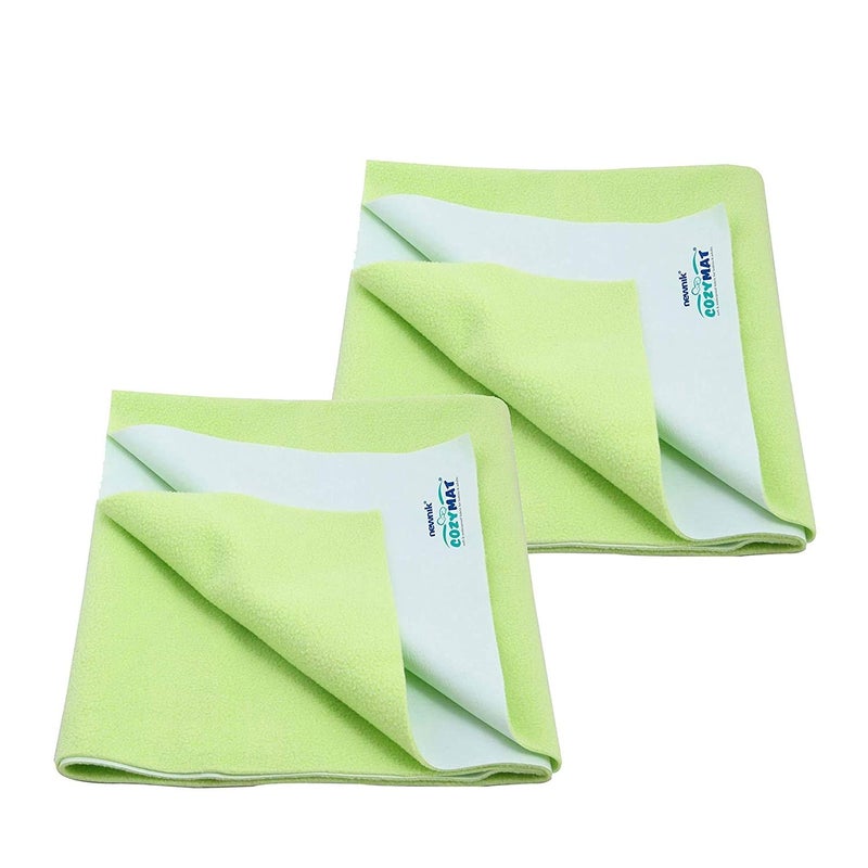 Newnik Quick Waterproof Dry Sheet Small Combo Pack of 2 Lemon Green (Each Size : 50 cm x 70 cm) - Image 1