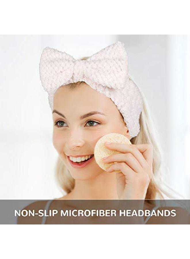 Whaline 6 عبوات رباط رأس سبا تصميم بيليرين عقدة قوس مرن رباط رأس مكياج يوغا ناعم رقيق رباط شعر لف الرأس لغسل الوجه الاستحمام الرياضة الجمال العناية بالبشرة للنساء والفتيات - Image 4