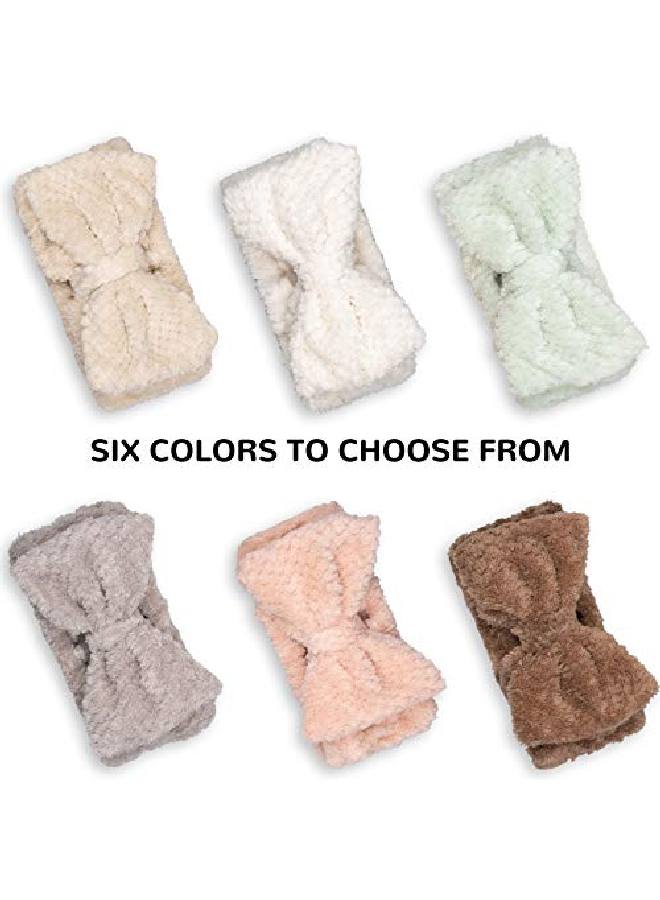 Whaline 6 عبوات رباط رأس سبا تصميم بيليرين عقدة قوس مرن رباط رأس مكياج يوغا ناعم رقيق رباط شعر لف الرأس لغسل الوجه الاستحمام الرياضة الجمال العناية بالبشرة للنساء والفتيات - Image 5