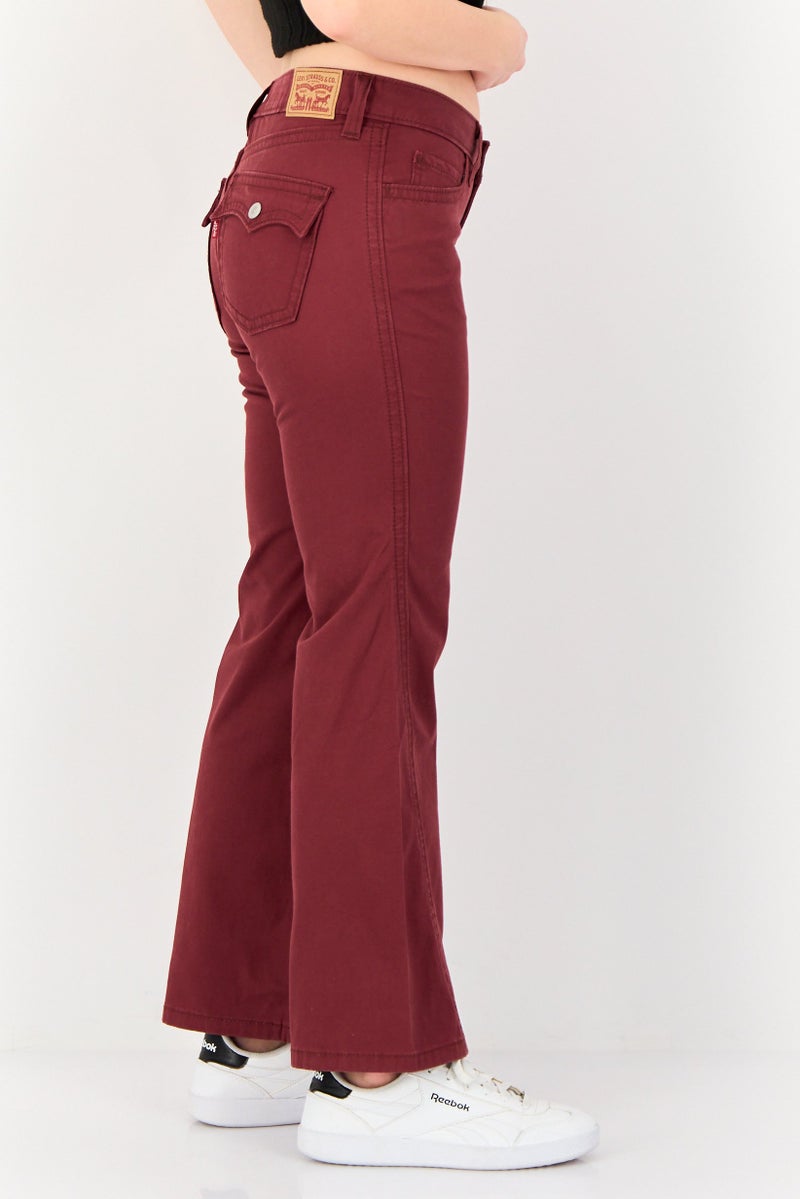 Levi's Women Bootcut Fit Solid Stretchable Denim, Maroon - Image 3