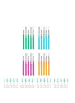 Interdental Brush, 60Pcs Soft Braces Brush Set, 20Pcs Tooth Flossing Head for Oral Hygiene Tooth Cleaning with 40pcs Disposable Braces Flossers Tooth Cleaning Tool (Stylish Colors,Multiple Sizes)