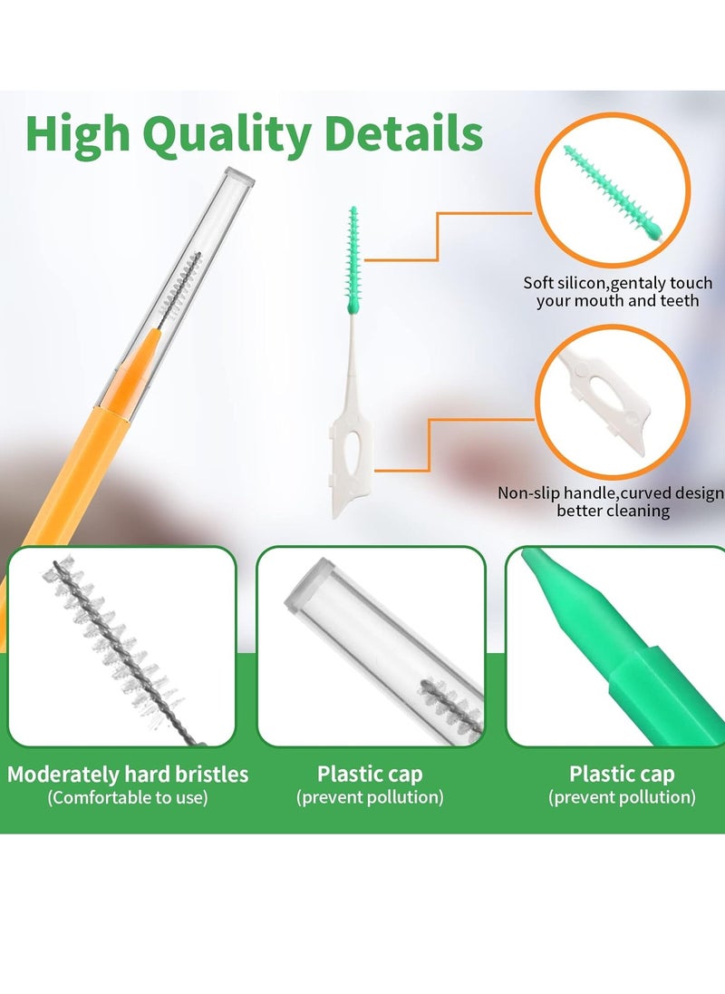 EasyHonor Interdental Brush, 60Pcs Soft Braces Brush Set, 20Pcs Tooth Flossing Head for Oral Hygiene Tooth Cleaning with 40pcs Disposable Braces Flossers Tooth Cleaning Tool (Stylish Colors,Multiple Sizes)  - Image 3