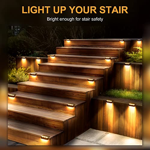 SOLPEX Solar Fence Lights, 6 LEDs Solar Lights Outdoor Waterproof Solar Powered for Deck, Stair, Front Porch, Balcony, Walkway, Garden, Yard, Patio, Pool Decor, IP65 Waterproof (4 Pack, Warm White) - Image 3