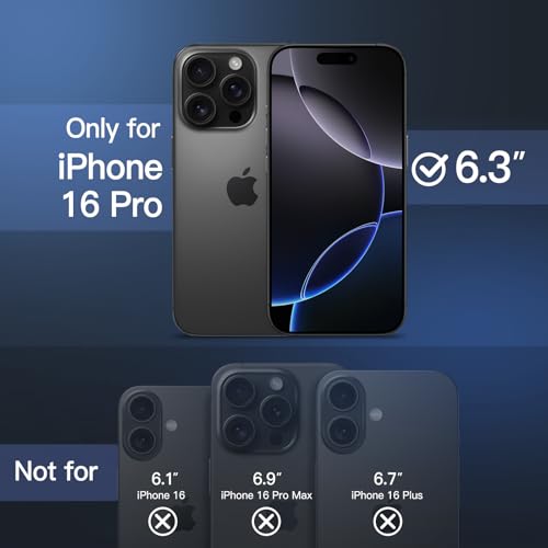 JETech Magnetic Case for iPhone 16 Pro 6.3-Inch Compatible with MagSafe, Translucent Matte Back Slim Shockproof Phone Cover (Storm Blue) - Image 2