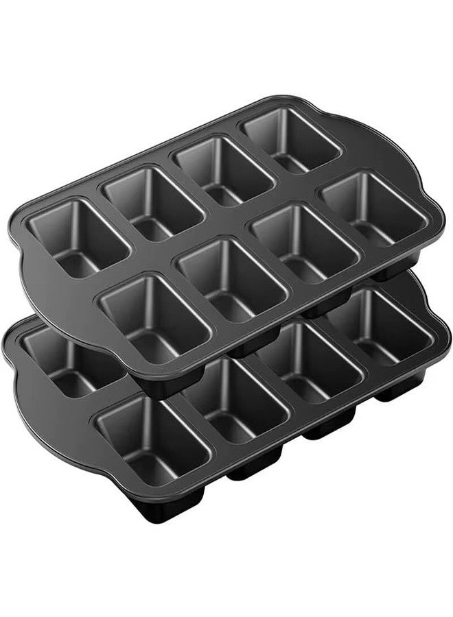 SHOAIB Loaf Baking pan 2-piece Mini loaf Mould Set Rectangle Shaped 8-Cup Slot Bread Baking Tray Brownie Cake Mould - Image 1
