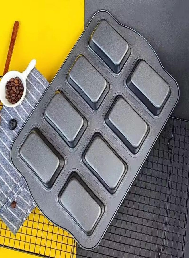 SHOAIB Loaf Baking pan 2-piece Mini loaf Mould Set Rectangle Shaped 8-Cup Slot Bread Baking Tray Brownie Cake Mould - Image 3