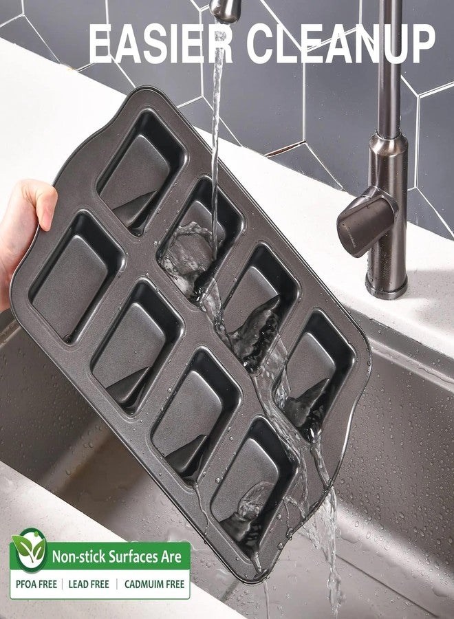 SHOAIB Loaf Baking pan 2-piece Mini loaf Mould Set Rectangle Shaped 8-Cup Slot Bread Baking Tray Brownie Cake Mould - Image 5