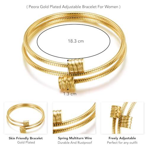 Peora Gold Plated Stylish Adjustable Bracelet Jewellery Gift for Women & Girls - Image 4