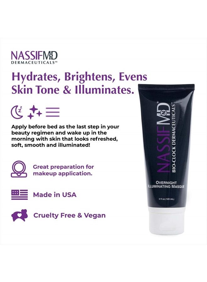 nassif md NassifMD Dermaceuticals Refreshing & Brightening Overnight Illuminating Masque Leaves Skin Soft & Refreshed 4 fl oz - Image 5