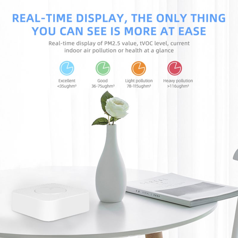 Tuya WiFi Air Quality Monitor 6-in-1 CO2 Meter PM2.5 Formaldehyde TVOC CO2 Temperature Humidity Detector for Home Office - Image 2