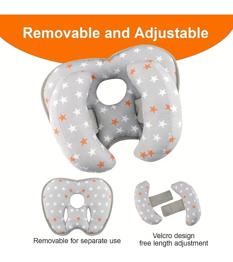 White Adjustable Banana Neck Support Pillow For Kids Stroller Travel Head Pillow - Image 4