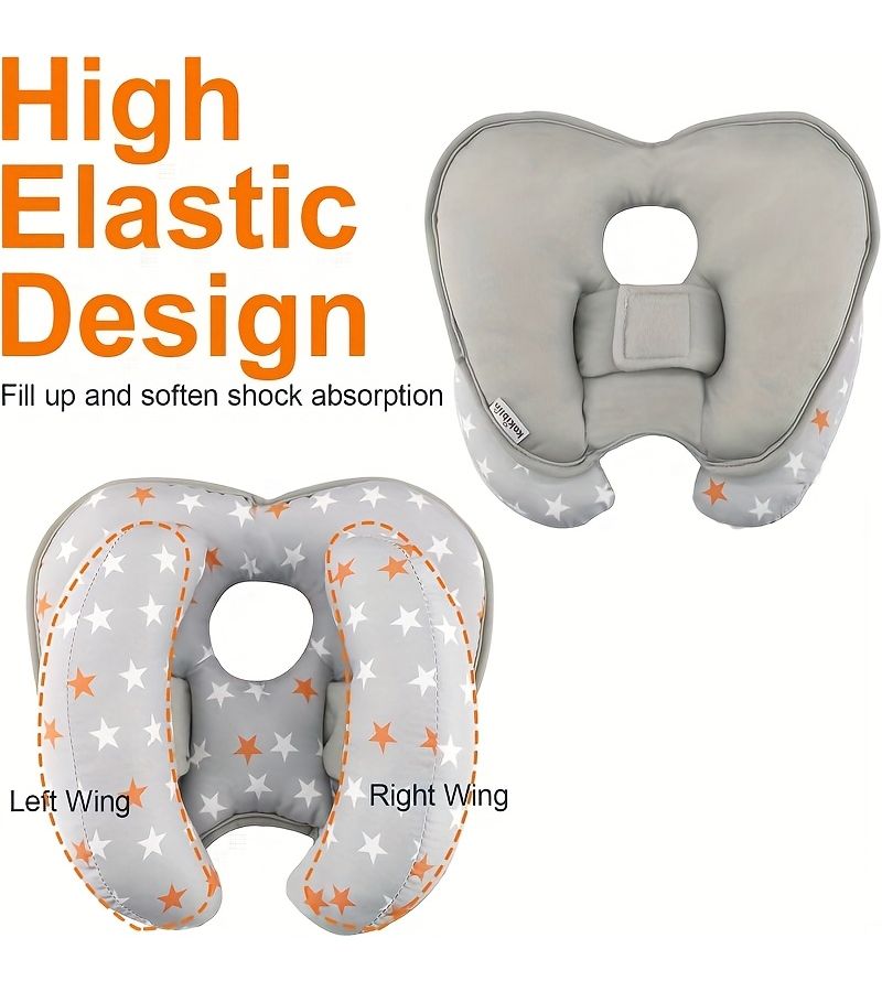 White Adjustable Banana Neck Support Pillow For Kids Stroller Travel Head Pillow - Image 3