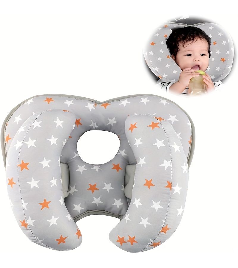 White Adjustable Banana Neck Support Pillow For Kids Stroller Travel Head Pillow - Image 1