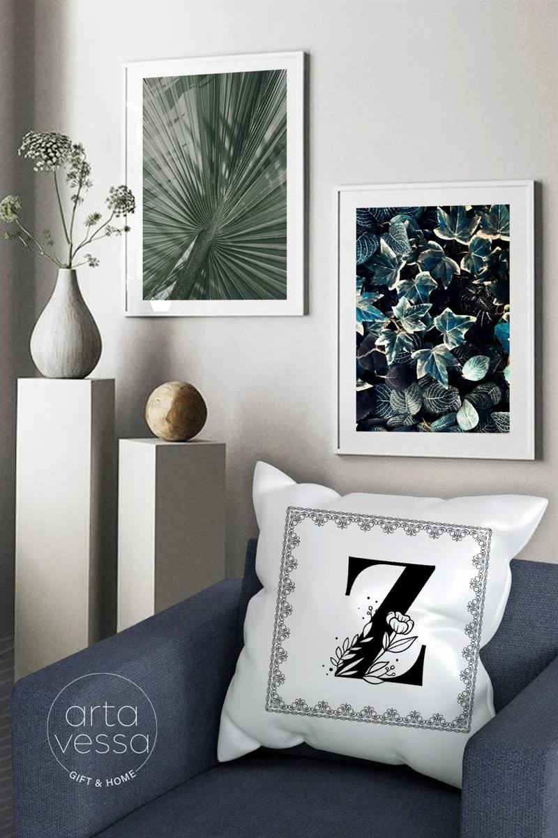 ارتافيسا Double Sided Digital Printed Letter Z Decorative Faux Leather Throw Pillow Cover
