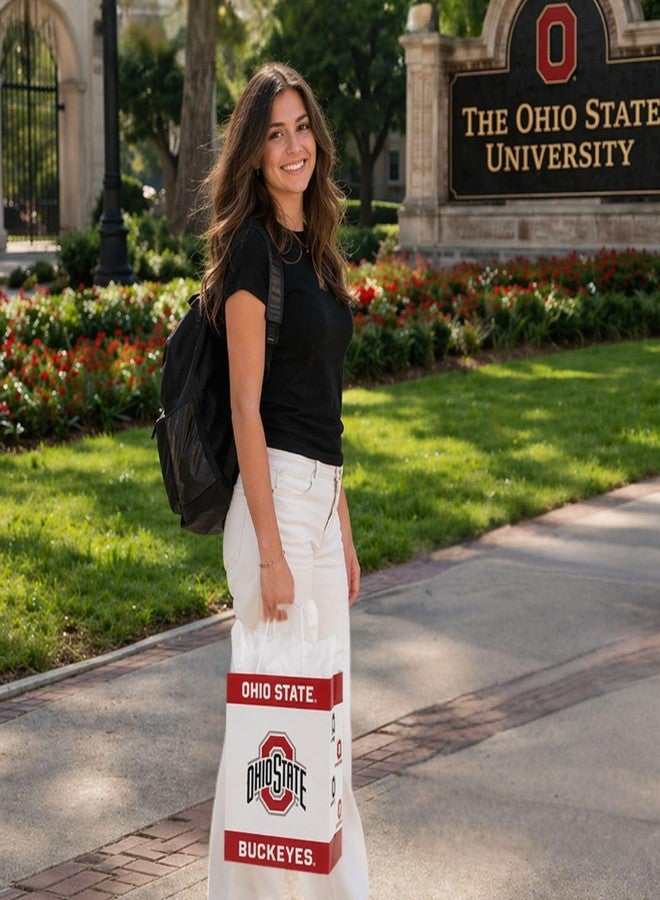 Havercamp Ohio State Buckeyes Gift Bag with Handles & Tissue Paper, Birthday Gift Bag for Graduation, Baby Shower, Tailgate Party Decor, Ohio State Theme Gift Paper bag - Image 5