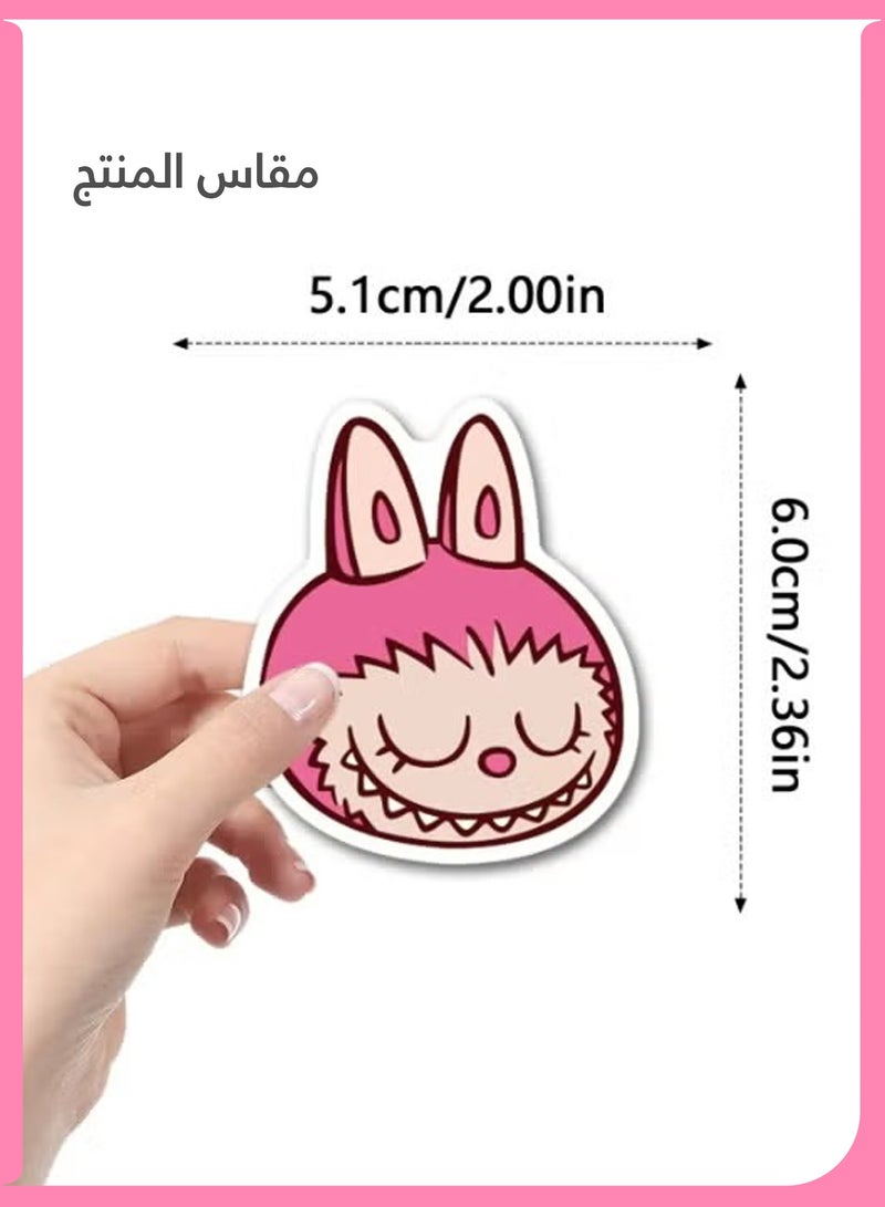 لابوبو 60 قطعة ملصقات كرتونية Labubu (5x6 سم)، ملصقات فينيل مقاومة للماء كيوت كاوايي للأطفال والمراهقين والكبار، للديكور اليدوي على دفاتر، أجهزة الكمبيوتر المحمولة، زجاجات المياه، الهواتف، الجيتار، السكيت بورد، الدراجات، حقائب السفر، مثالية كهدية للحفلات ولوازم المدرسة - Image 2