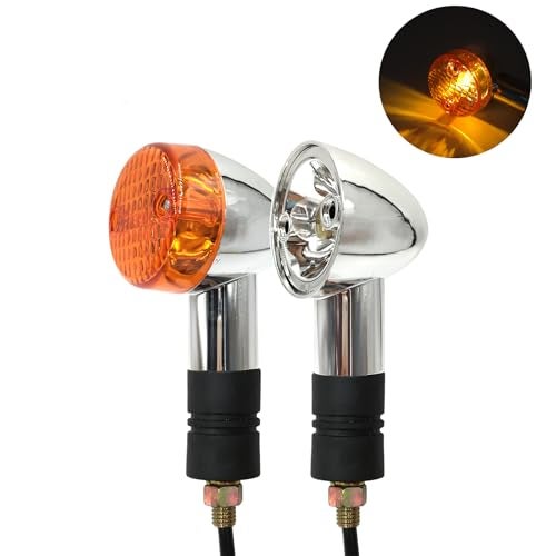 SPNUVR 2Pcs Motorcycle Bullet Turn Signals Lights For Honda Shadow Aero Fit for Kawasaki Vulcan VN 750 800 1500 Vintage Turn LampBulb - Image 3