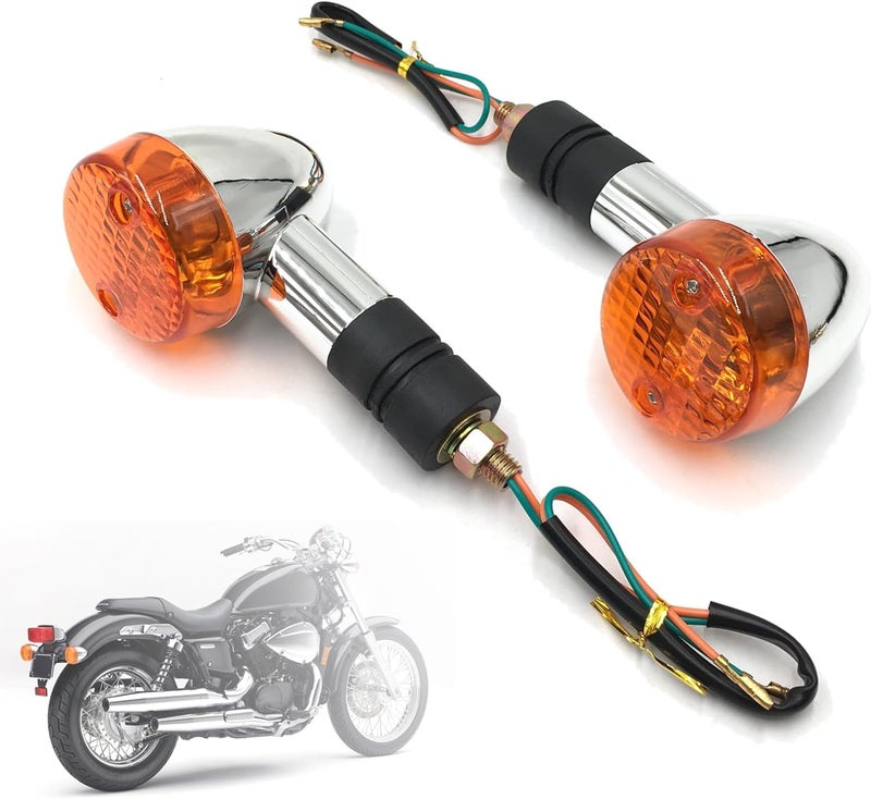 SPNUVR 2Pcs Motorcycle Bullet Turn Signals Lights For Honda Shadow Aero Fit for Kawasaki Vulcan VN 750 800 1500 Vintage Turn LampBulb - Image 1