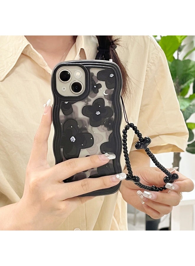 NIBEMINENT Big Waves Protective TPU Case Cover For iPhone 16, Black Love Butterfly With Black Love Bracelet - Image 2