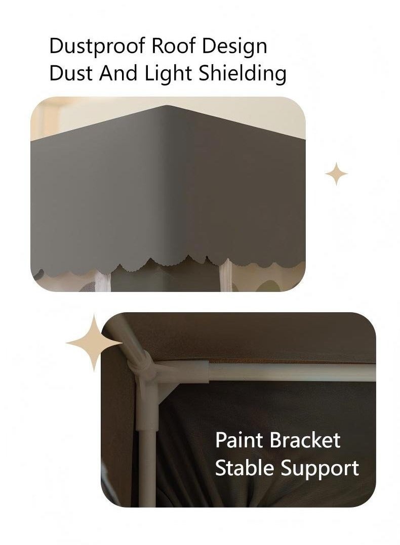 JUNYOUK Bed Canopy Tents Curtain Blackout Curtain Single Bed Tent Curtain Student Shading Cloth Bed Canopy Mosquito Net Student Sleep Privacy Protection - Image 5