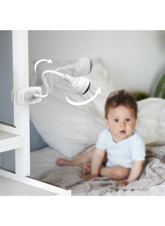 Chillax تكنولوجيا الأبوة الحائزة على جوائز | جهاز مراقبة الأطفال ChillaxBaby 5" مع كاميرا قابلة لإعادة الشحن بدقة 1080p FHD، وضع مزدوج، عرض مرن 360°، تحكم عبر Wi-Fi وتطبيق، مدى طويل، رؤية ليلية وتحدث ثنائي الاتجاه - Image 3