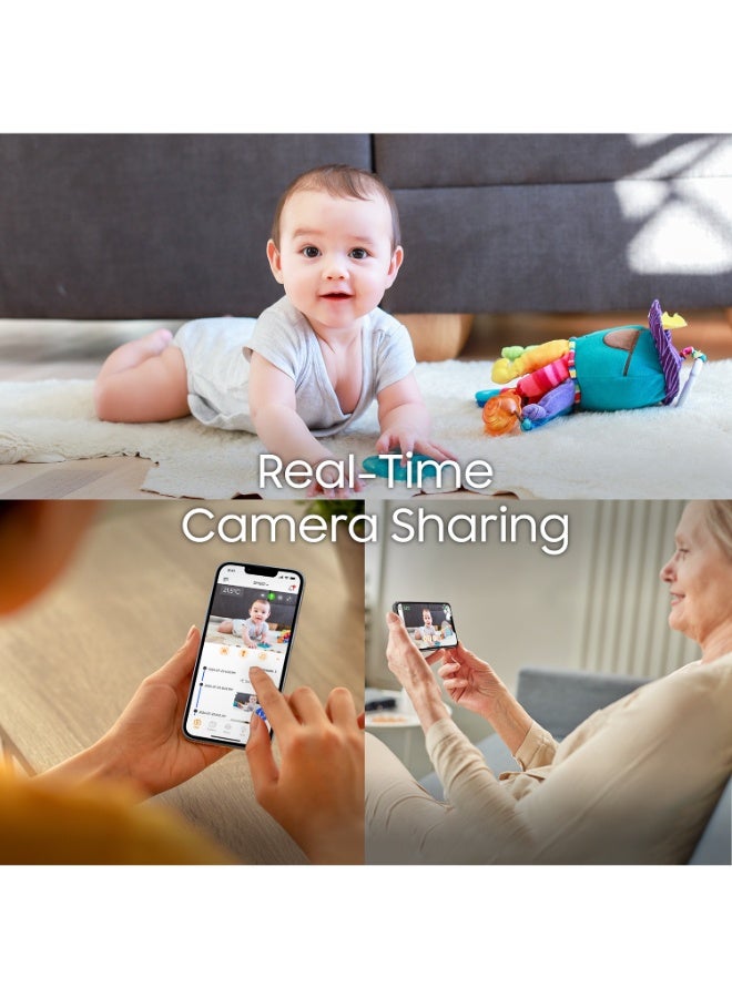 Chillax تكنولوجيا الأبوة الحائزة على جوائز | جهاز مراقبة الأطفال ChillaxBaby 5" مع كاميرا قابلة لإعادة الشحن بدقة 1080p FHD، وضع مزدوج، عرض مرن 360°، تحكم عبر Wi-Fi وتطبيق، مدى طويل، رؤية ليلية وتحدث ثنائي الاتجاه - Image 4