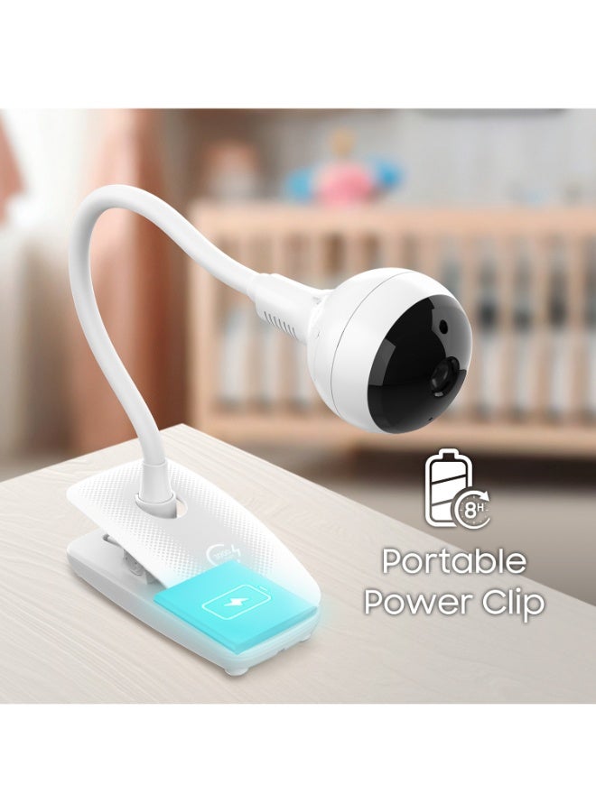 Chillax تكنولوجيا الأبوة الحائزة على جوائز | جهاز مراقبة الأطفال ChillaxBaby 5" مع كاميرا قابلة لإعادة الشحن بدقة 1080p FHD، وضع مزدوج، عرض مرن 360°، تحكم عبر Wi-Fi وتطبيق، مدى طويل، رؤية ليلية وتحدث ثنائي الاتجاه - Image 2