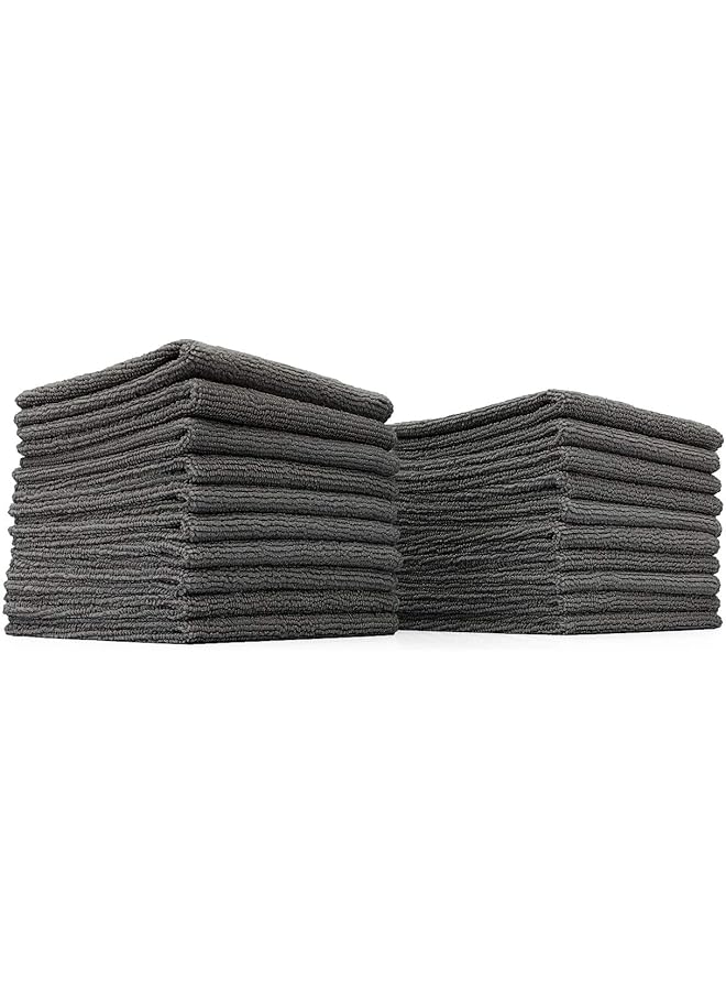 erorex All Purpose Microfiber Terry Cleaning Towels Commercial Grade Highly Absorbent Lint Free Streak Free Kitchens Bathrooms Offices 300Gsm 10In X 10In Gray 20 Pack - Image 1