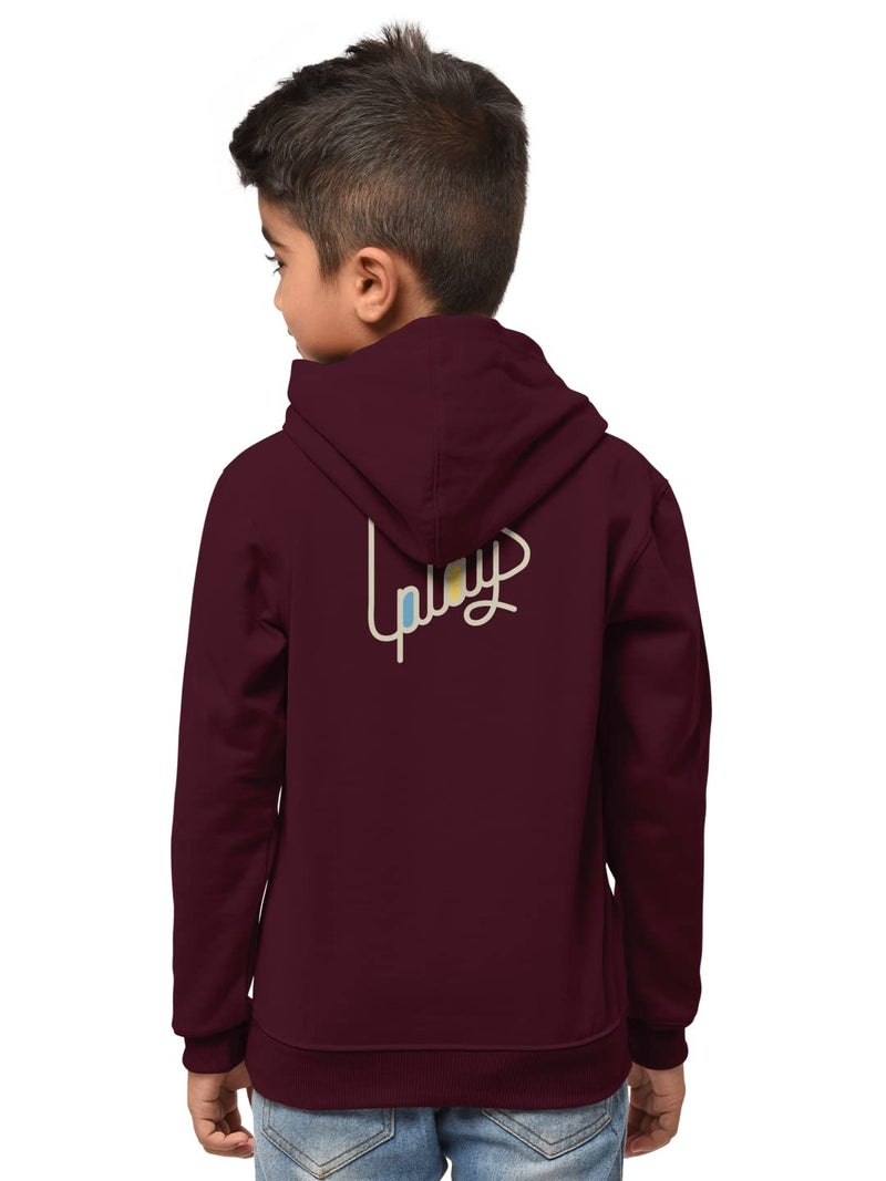 HELLCAT Boy's Cotton Blend Regular Fit Fulsleeve Hooded Sweatshirt with Rib - Combo Pack of 2 - Burgundy/Light Green_9-10 Years - Image 3