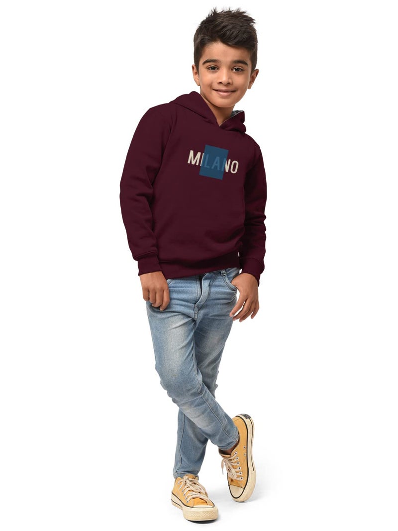 HELLCAT Boy's Cotton Blend Regular Fit Fulsleeve Hooded Sweatshirt with Rib - Combo Pack of 2 - Burgundy/Light Green_9-10 Years - Image 4