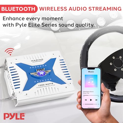 Pyle مضخم صوت بحري من بايل هيدرا - سلسلة النخبة المحدثة 3000 واط 8 قنوات قابلة للجسر، قابل للتكوين ثلاثي الوضع، مقاوم للماء، مزود طاقة MOSFET، تحكم في مستوى GAIN ومدخل ستيريو RCA - PLMRA830BT - Image 4