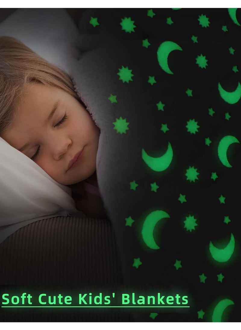 Bluejw Glow in The Dark Blanket Personalized Blanket For Kids,50x60inch Throw Blankets Super Cozy Plush Soft Fleece Blanket for Girls Boys Birthday Gifts - Image 3