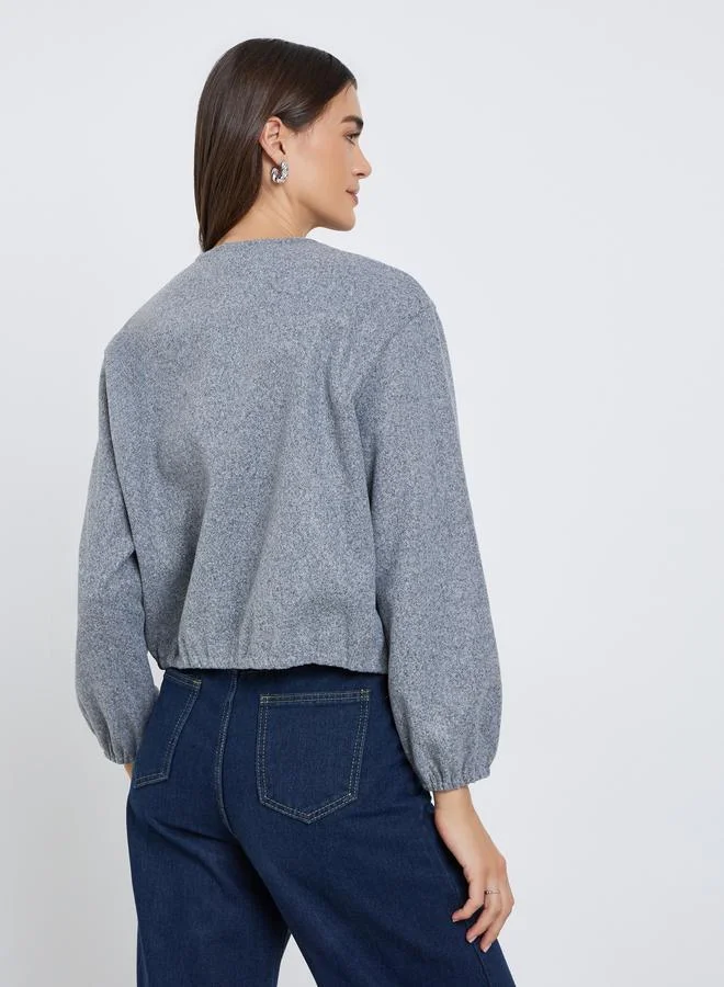 Styli Grey Styli Women Grey Boxy Fit Bomber Jacket for Women | Best Price UAE