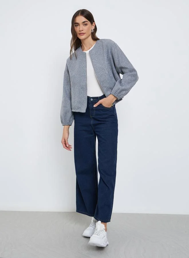 Styli Styli Women Grey Boxy Fit Bomber Jacket