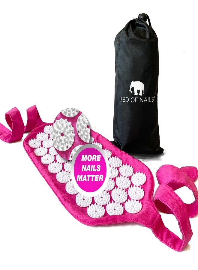 BED OF NAILS Original Acupressure Strap Wrap — 1,848 Pressure Points — On-the-Go Acupuncture Mat Strap for Back Pain Relief — FSA/HSA Eligible, with Carry Bag, 15 x 8”, Pink - Image 1