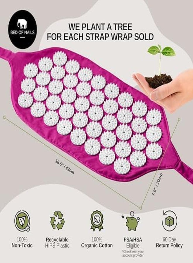 BED OF NAILS Original Acupressure Strap Wrap — 1,848 Pressure Points — On-the-Go Acupuncture Mat Strap for Back Pain Relief — FSA/HSA Eligible, with Carry Bag, 15 x 8”, Pink - Image 5