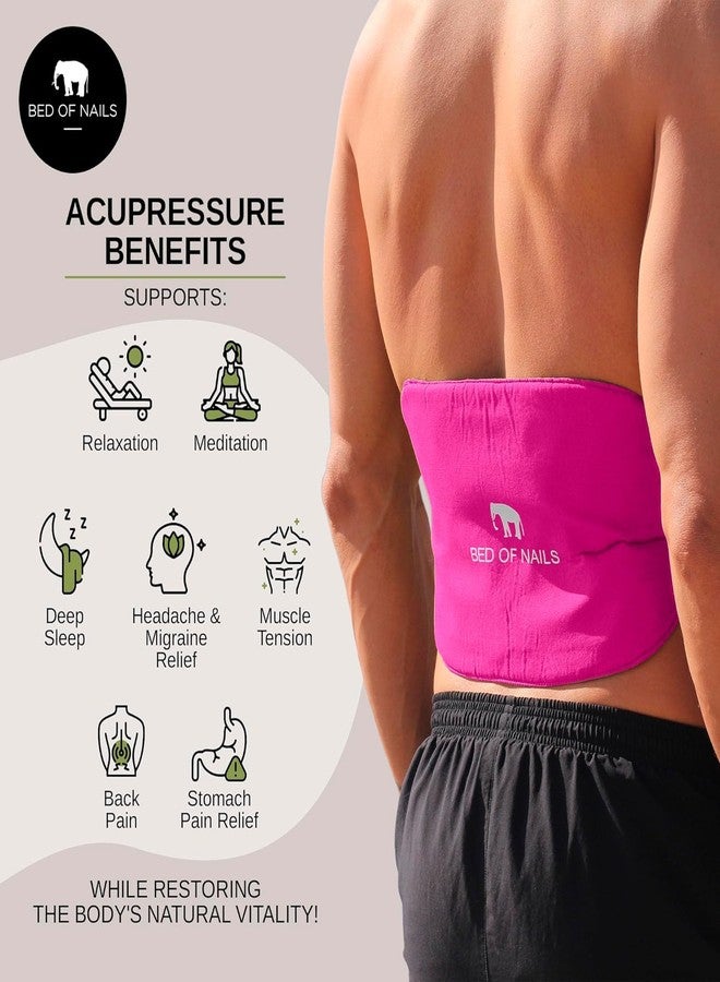 BED OF NAILS Original Acupressure Strap Wrap — 1,848 Pressure Points — On-the-Go Acupuncture Mat Strap for Back Pain Relief — FSA/HSA Eligible, with Carry Bag, 15 x 8”, Pink - Image 3