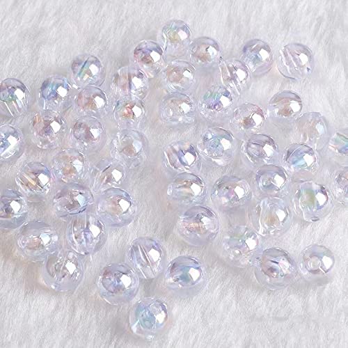 Honkoolly 300 Pcs 8mm Acrylic Round Beads AB Colors Round Spacer Beads for Earring Bracelet Necklace Key Chains Jewelry DIY Craft Making(Clear AB) - Image 4