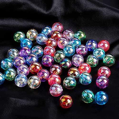 Honkoolly 300 Pcs 8mm Acrylic Round Beads AB Colors Round Spacer Beads for Earring Bracelet Necklace Key Chains Jewelry DIY Craft Making(Clear AB) - Image 5