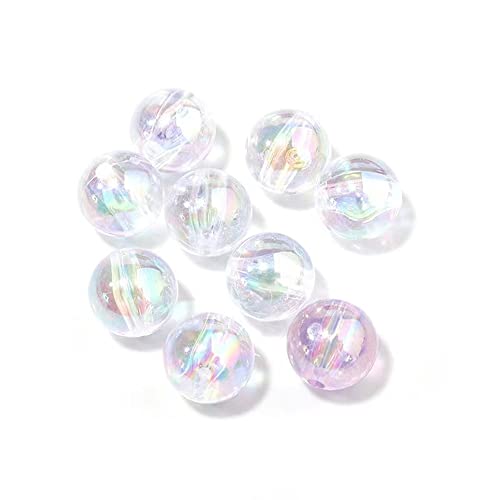 Honkoolly 300 Pcs 8mm Acrylic Round Beads AB Colors Round Spacer Beads for Earring Bracelet Necklace Key Chains Jewelry DIY Craft Making(Clear AB) - Image 2