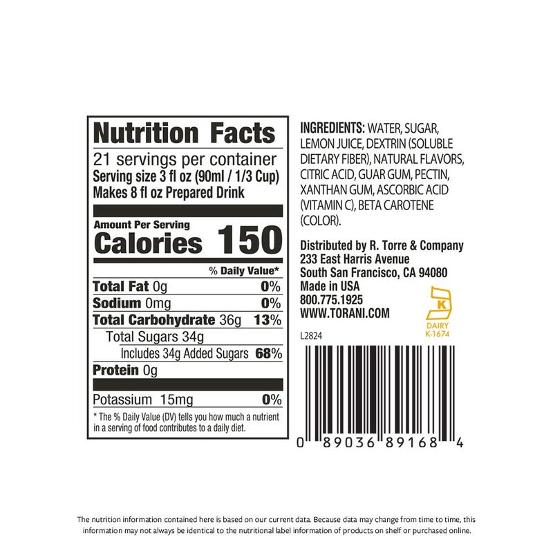 Torani Real Fruit Smoothie Mix, Lemonade, 64 Ounce - Image 3