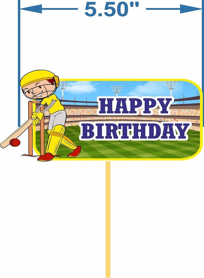 Untumble Cricket Theme Cake Topper & Cupcake Toppers Set - Birthday Party Decoration for Cricket Lovers & Kids (Pack of 25) - Image 4