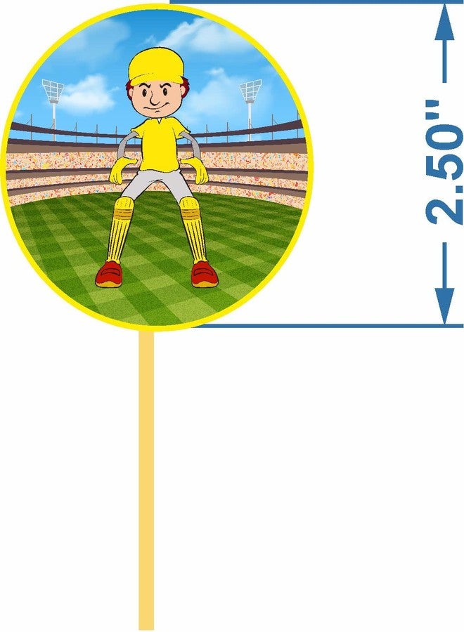 Untumble Cricket Theme Cake Topper & Cupcake Toppers Set - Birthday Party Decoration for Cricket Lovers & Kids (Pack of 25) - Image 3