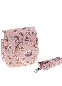 O Ozone Case for Fujifilm Instax Mini 11/12 Case PU Leather Instant Camera Cover with Adjustable Strap [ Designed Cover for Fujifilm Instax Mini 11/12 Instant Camera Bag ] - Rainbow & Unicorn 